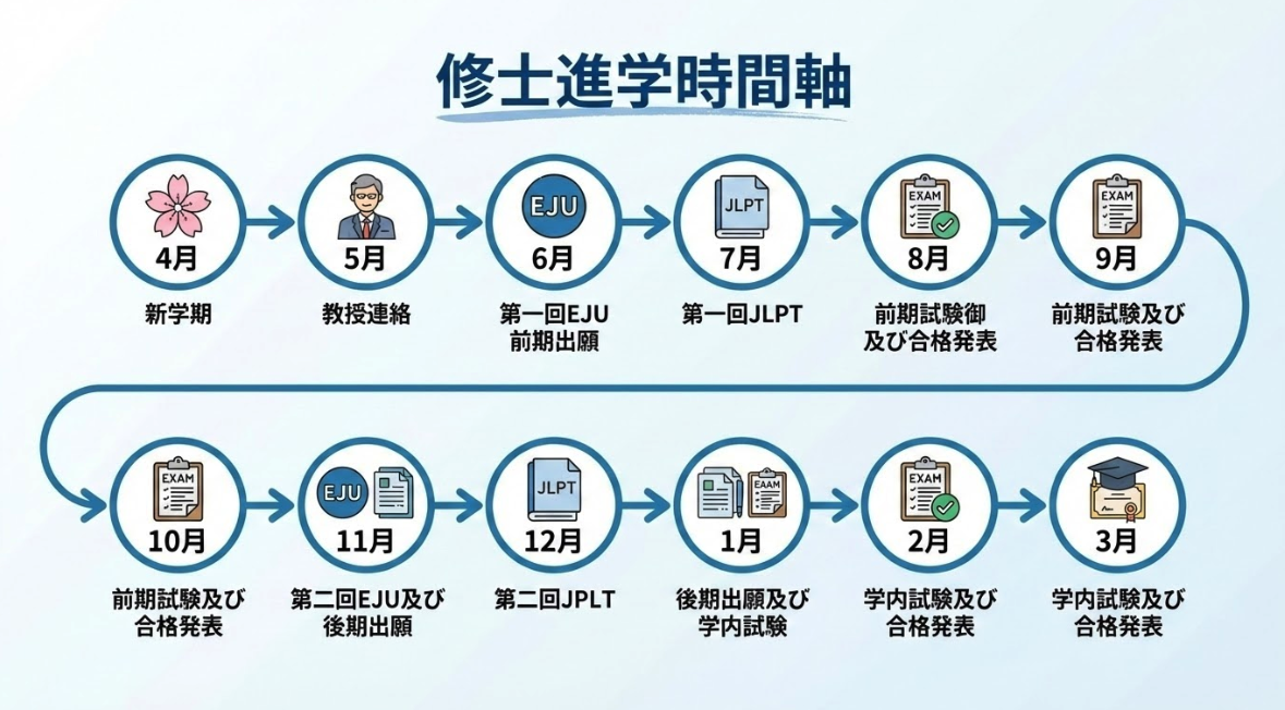 進学塾 修士進学時間軸